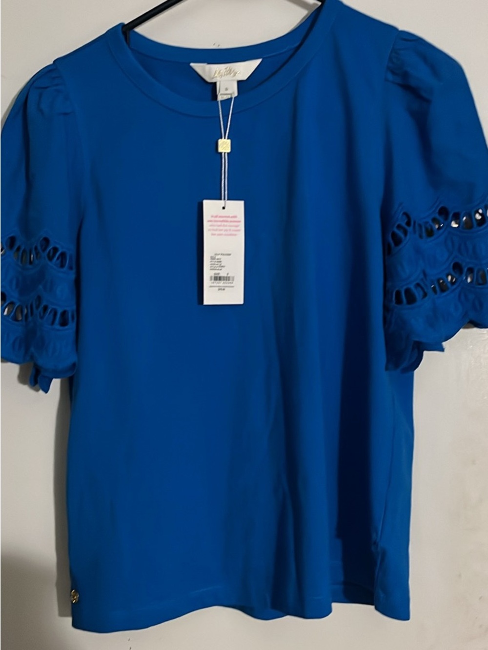 Lilly Pulitzer Royal Blue Puff Sleeve Top